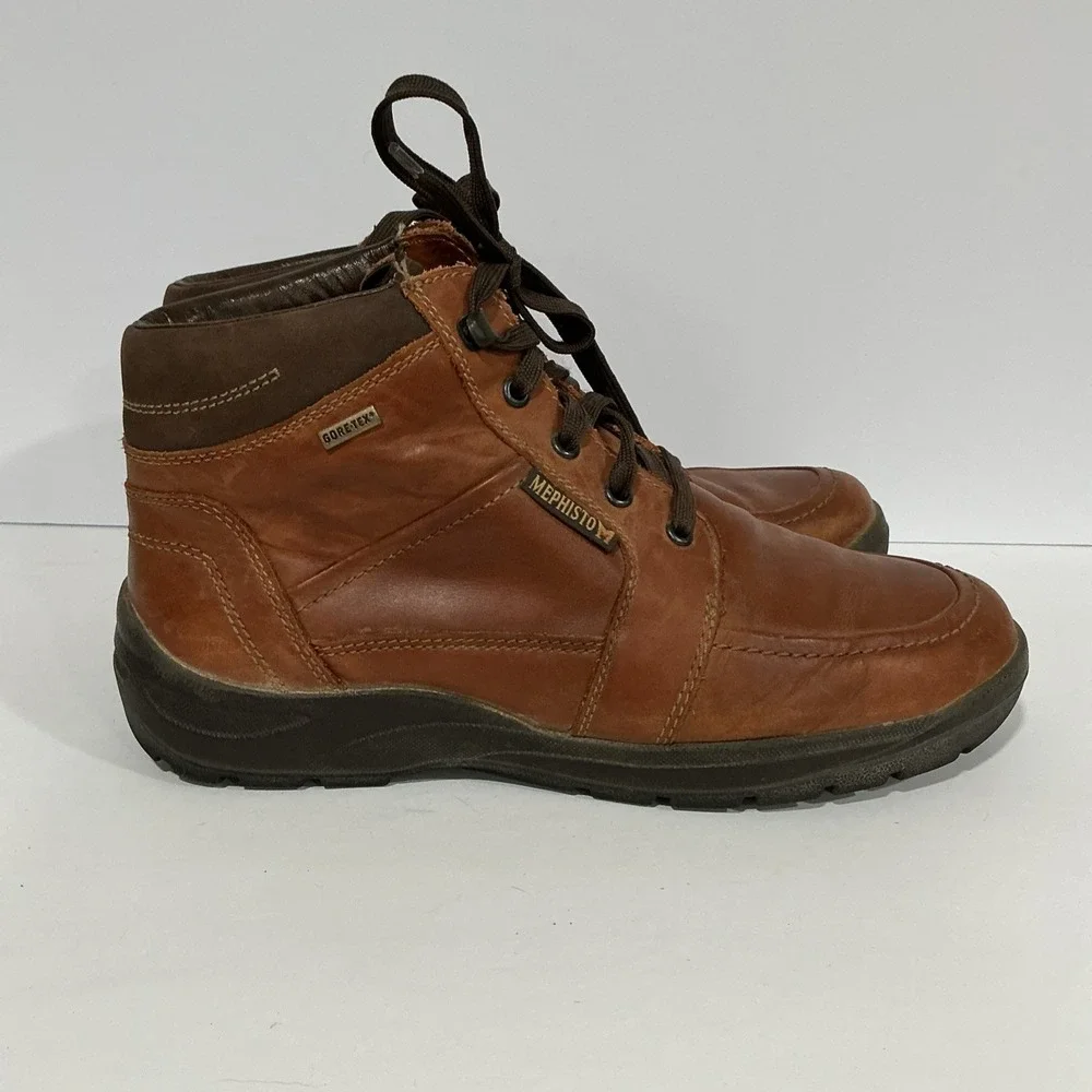 Mephisto Ankle Boot, Gore-Tex, Brown Leather, Men's 9, Air jet System, Hiking